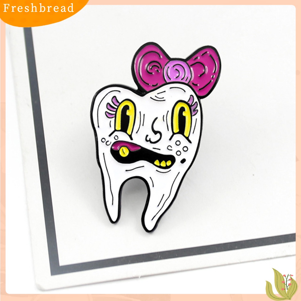 [ TERLARIS]Funny Cartoon Tooth Enamel Brooch Pin Unisex Denim Jacket Collar Backpack Badge