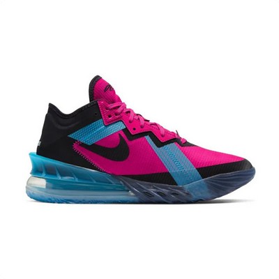 Nike LeBron 18 Low Neon Nights Fireberry Light Blue Fury Pure Platinum Black Original