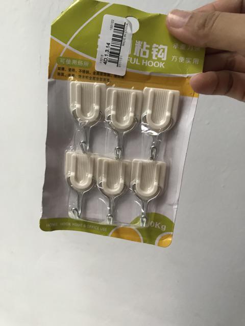 Gregorio 6 Pcs Diri Perekat Dinding Kamar Mandi Pintu Plastik Stainless Steel Pemegang Hook Hanger