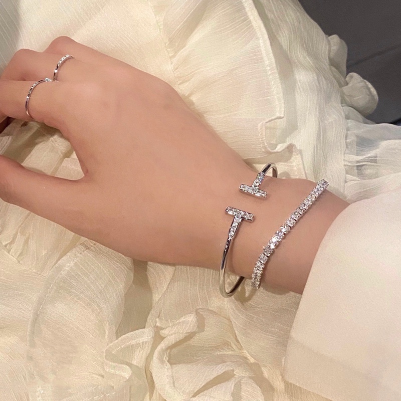 Gelang Bangle Berlian 18K Gaya Korea Untuk Wanita