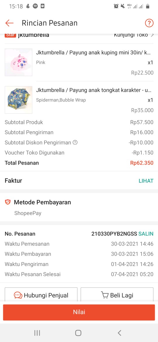 Payung Anak Karakter Murah / Payung Anak Perempuan / Payung Anak Laki Laki / Jktumbrella - Up Mix