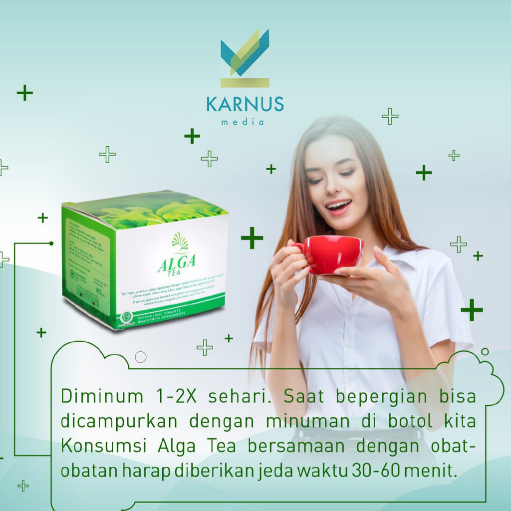 ALGA TEA Kemasan Ekonomis Isi 15 Sachet Minuman Obat Herbal Untuk Penyembuhan Penyakit Tumor, Kanker