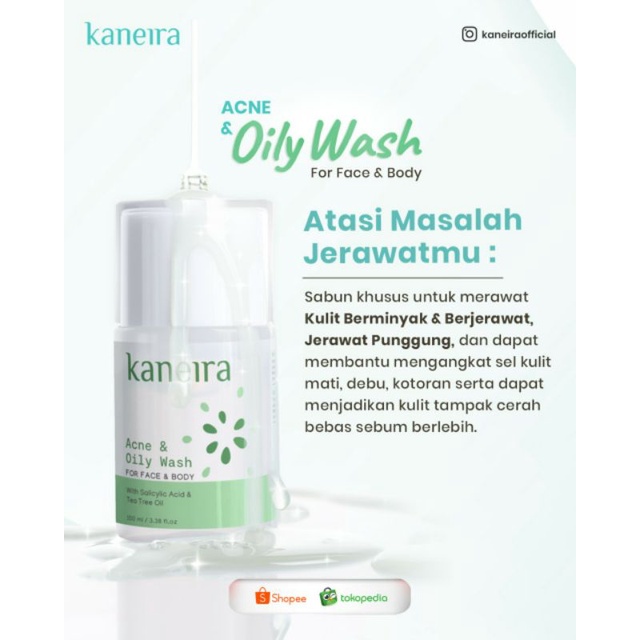 KANEIRA ACNE FACE &amp; BODY WASH / Sabun Wajah / Mengatasi Jerawat Muka &amp; Badan