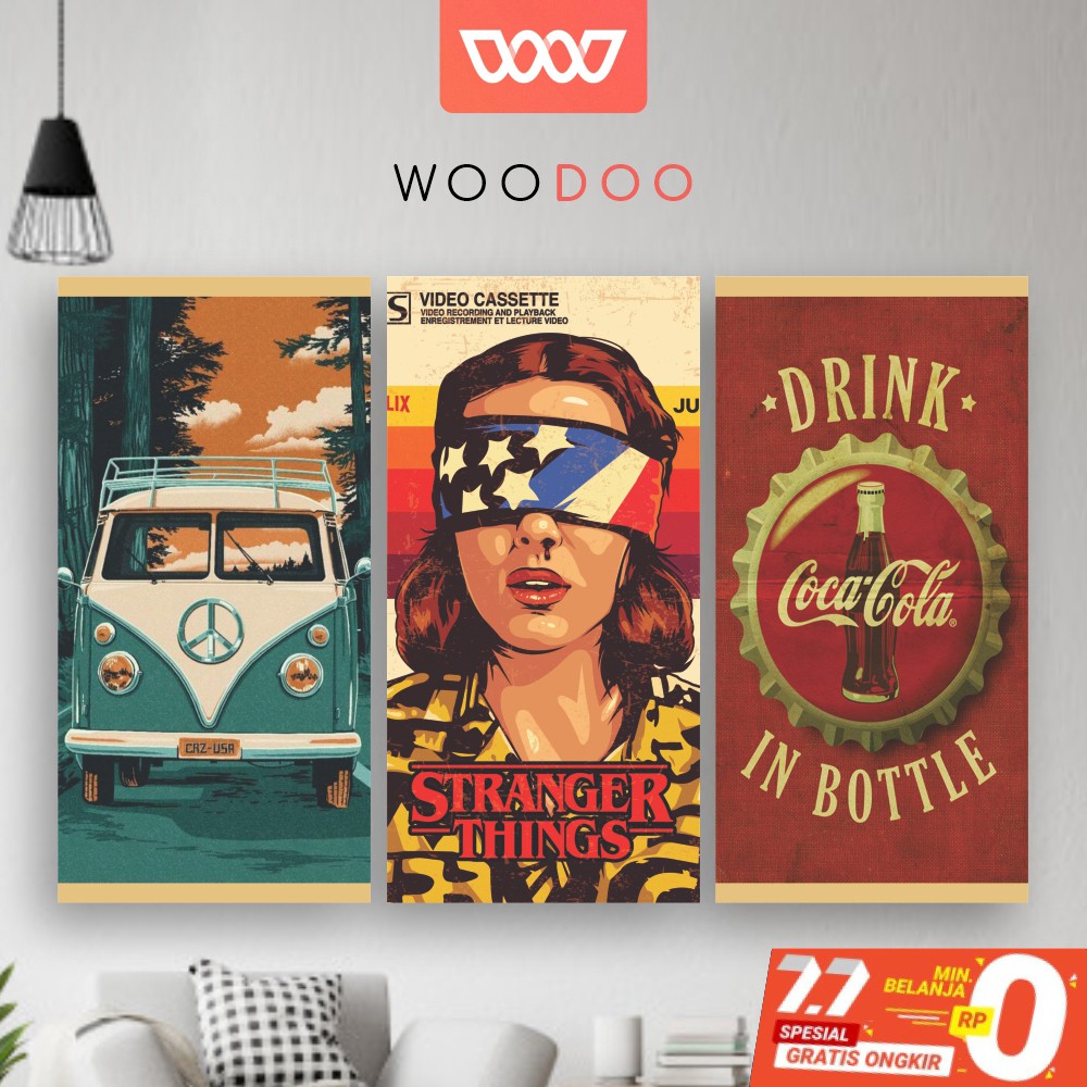 WOODOO - Hiasan Dinding Dekorasi Kamar Vintage Retro Wall Decor - Varian VR