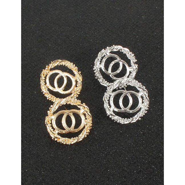 LRC Anting Tusuk Fashion Alloy Alloy Geometric Ring Interlocking Earrings K97062