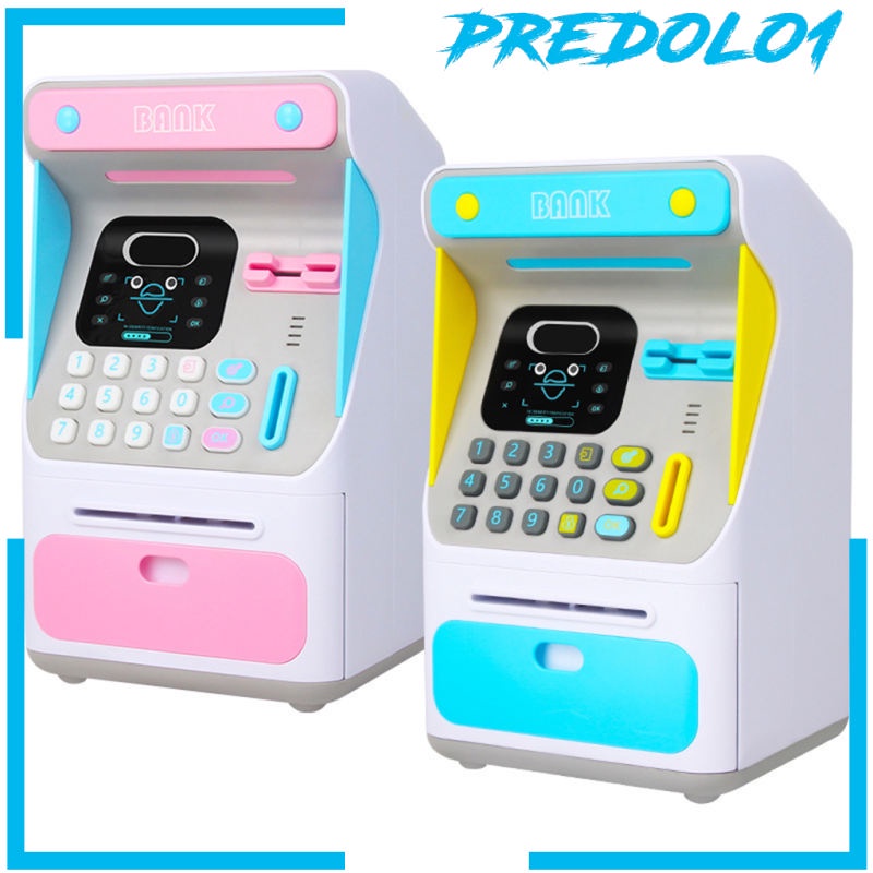 [PREDOLO1] 2x Mini ATM Piggy Bank 4 Digit Password Password Coin Cash Bank Machine Toy