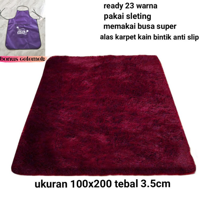 Karpet Bulu 100x200 tebal keseluruhan 3,5 cm