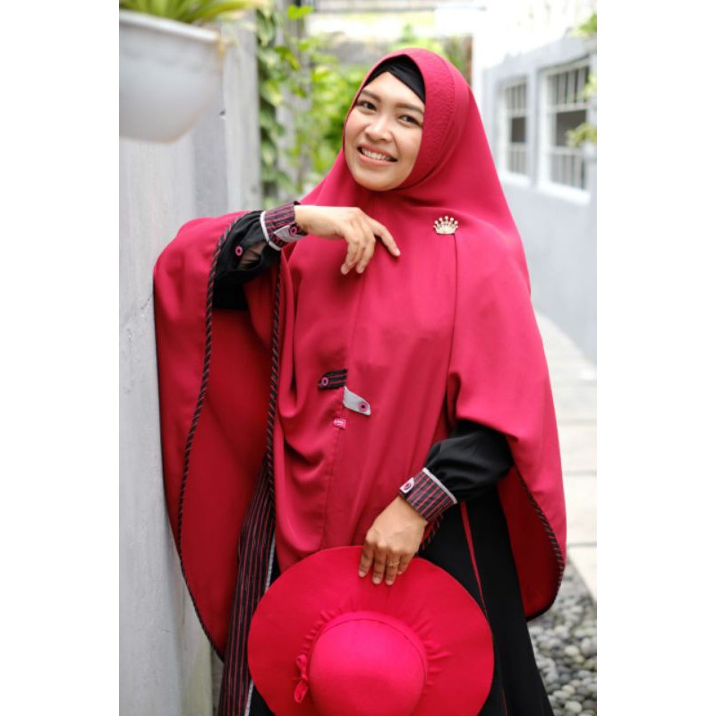 Set Gamis SULTAN 5 BLACK MAROON by Aulia Fashion