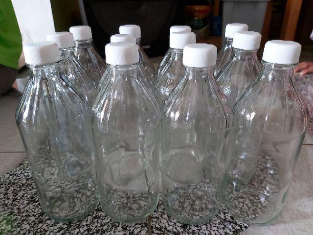 Botol Kaca Bening 500ml - Cuka Apel(6 Pcs)