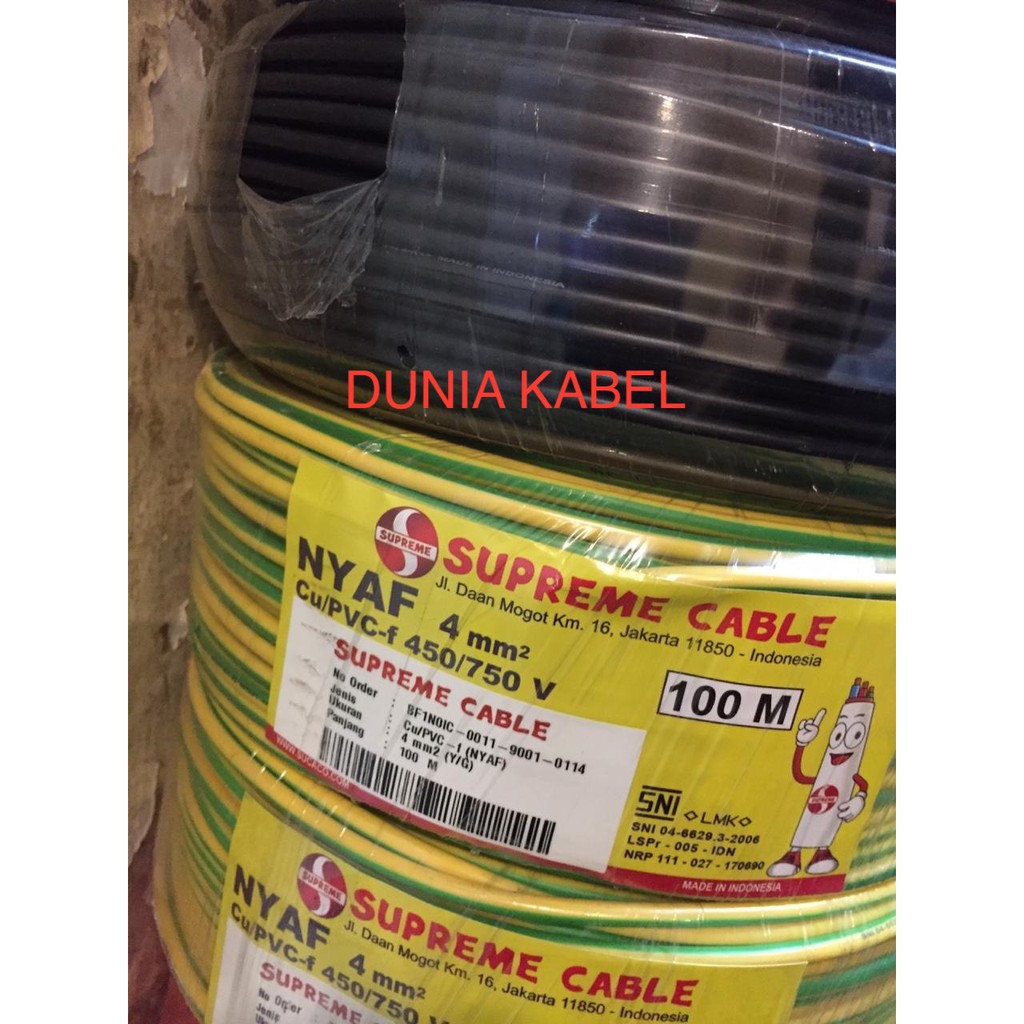 Kabel NYAF/ AF / Serabut 4mm 1x4 4 mm Supreme @100 meter