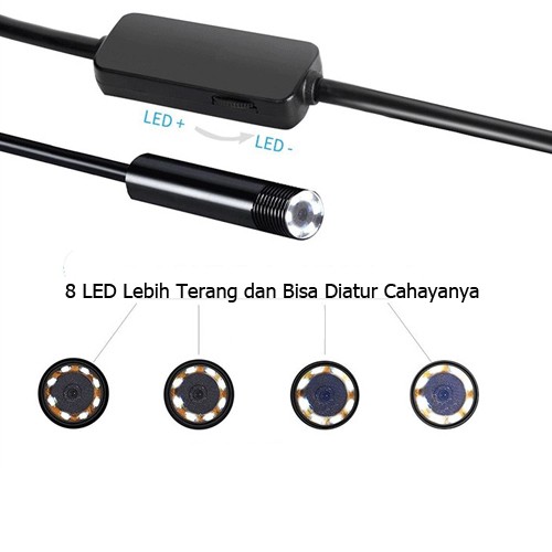 3 IN 1 KAMERA ENDOSCOPE RESOLUSI 720P KAMERA SELANG 2 METER KAMERA OTG KAMERA MINI