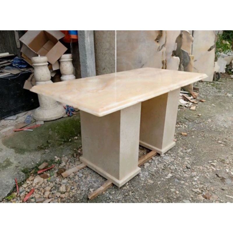 Meja Tamu Marmer Furniture Ruang Tamu Meja Makan Kaki 2  Meja Kantor Marmer Meja Belajar Serbaguna M