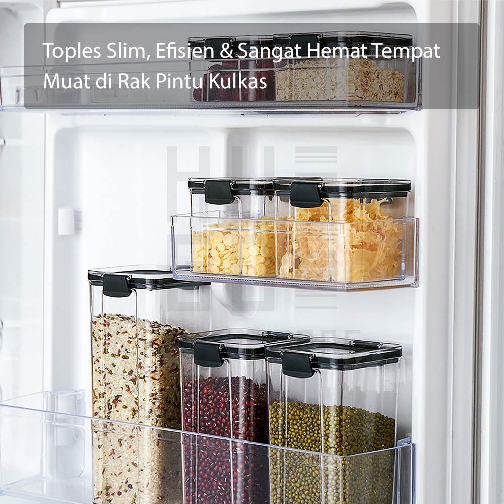 HUGO Toples Kedap Udara Bening Kotak Tempat Penyimpanan Makanan Food Storage