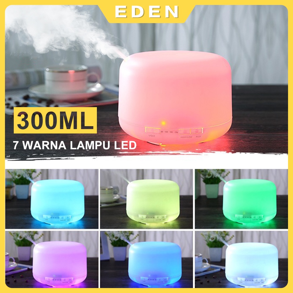 Humidifier Aroma Diffuser 300ML 7 LED Warna Lampu Aromaterapy Air Purifier Pelembab udara