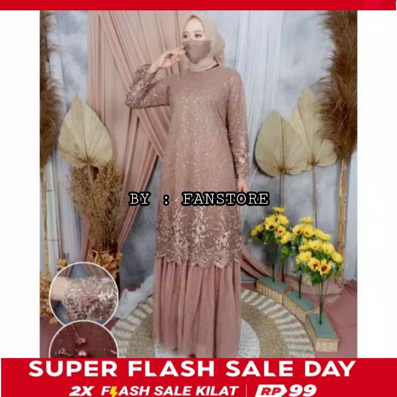 Gamis Eleganss BW / Kebaya Dress Tulle Combinasi Tutu