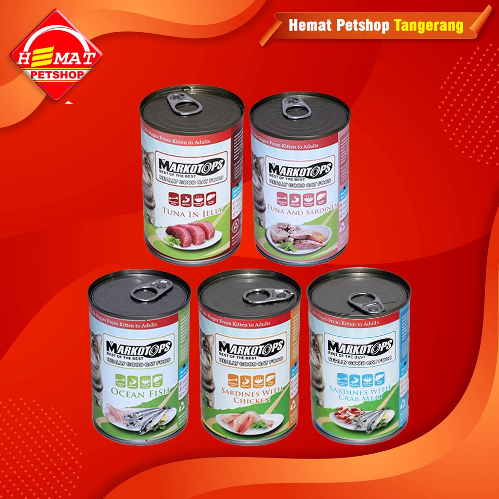 Makanan Kucing Markotop 400 Gram / Wet Food 400 Gram Kaleng