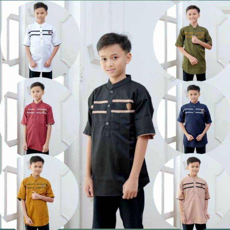 baju koko kurta anak remaja lengan pendek