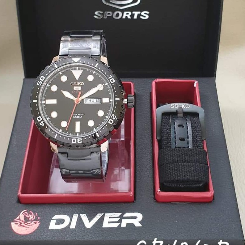 jam tangan pria seiko tangal ahri akrif (free tali kulit