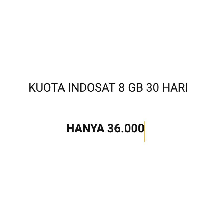 KUOTA INDOSAT 8 GB