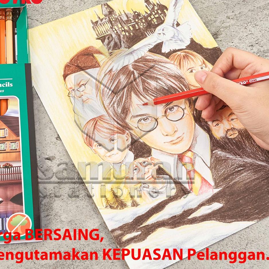 

T6T♣ Pensil Warna Joyko CP 115 24 Warna Panjang ( Bisa Hapus ) / Color Pencil 24 Colours Erasable CP-115 Paling Baru