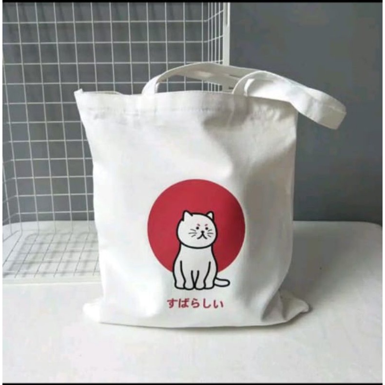 (1 KG BISA MUAT 10 PCS ) D003 TOTEBAG / TOTE BAG WANITA RESLETING TAS TOTE KPOP KARAKTER TAS KANVAS