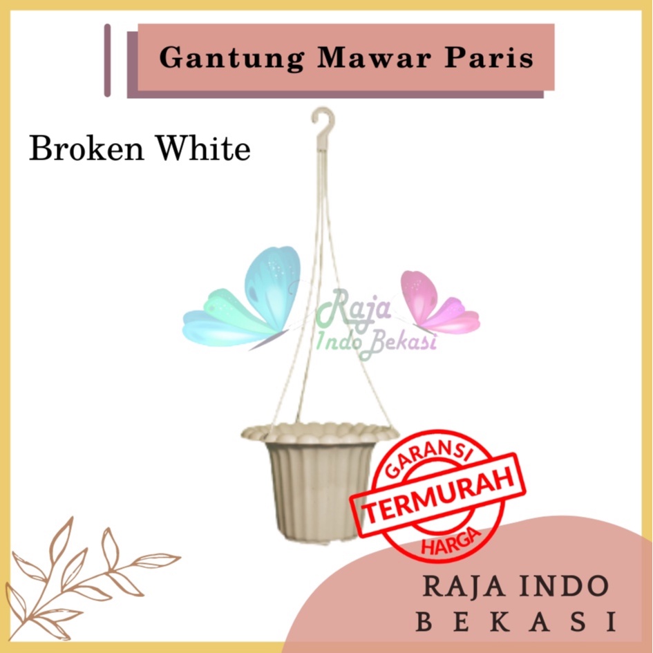 Pot Gantung 20 Broken White Krem - Pot Gantung Dinding 17 20 Putih Murah Unik