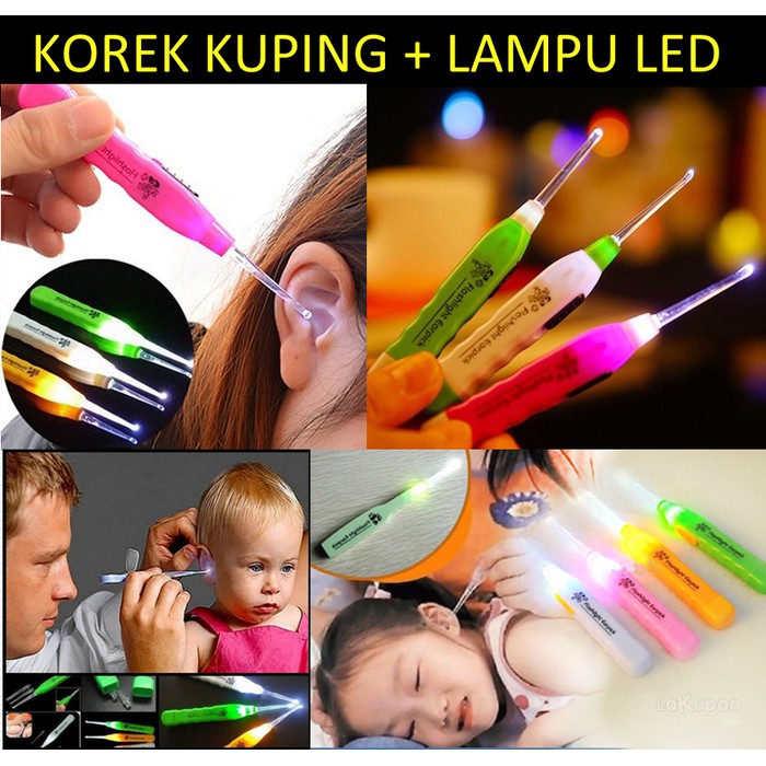 Pembersih Telinga Earpick Korek Kuping Lampu Flashlight LED