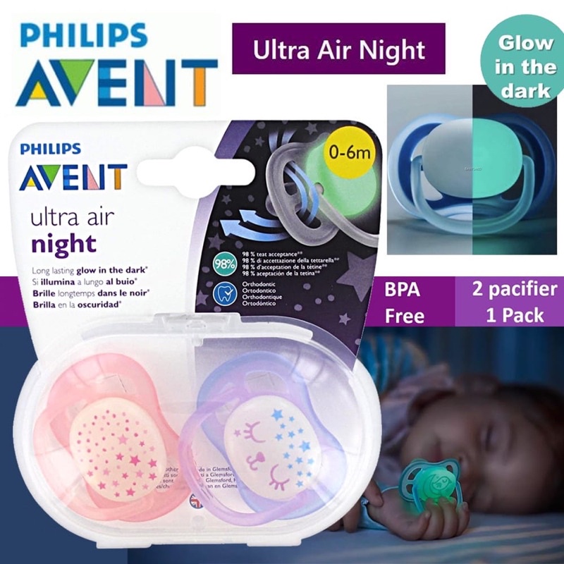 Philips Avent Ultra Air Night 0 - 6 M/ 6-18m  - Kompeng Bayi Philips Avent Glow In The Dark