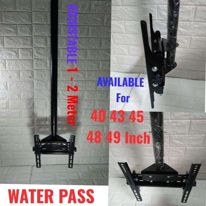 BRACKET PLAFON GANTUNG TV 49 48 45 43 INCH WATER PASS 2 METER