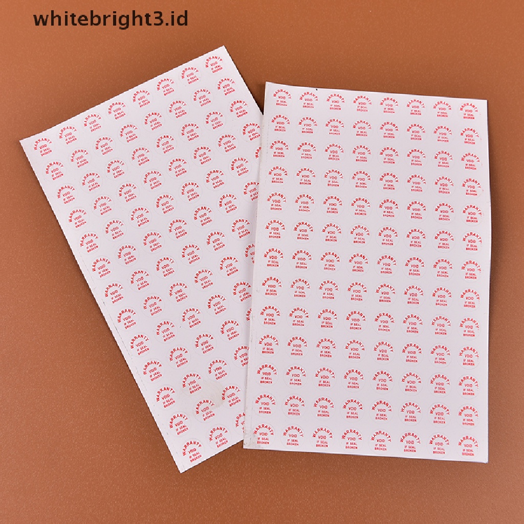 (whitebright3.id) 2 Lembar / 208pcs Stiker Label Garansi Void If Damaged