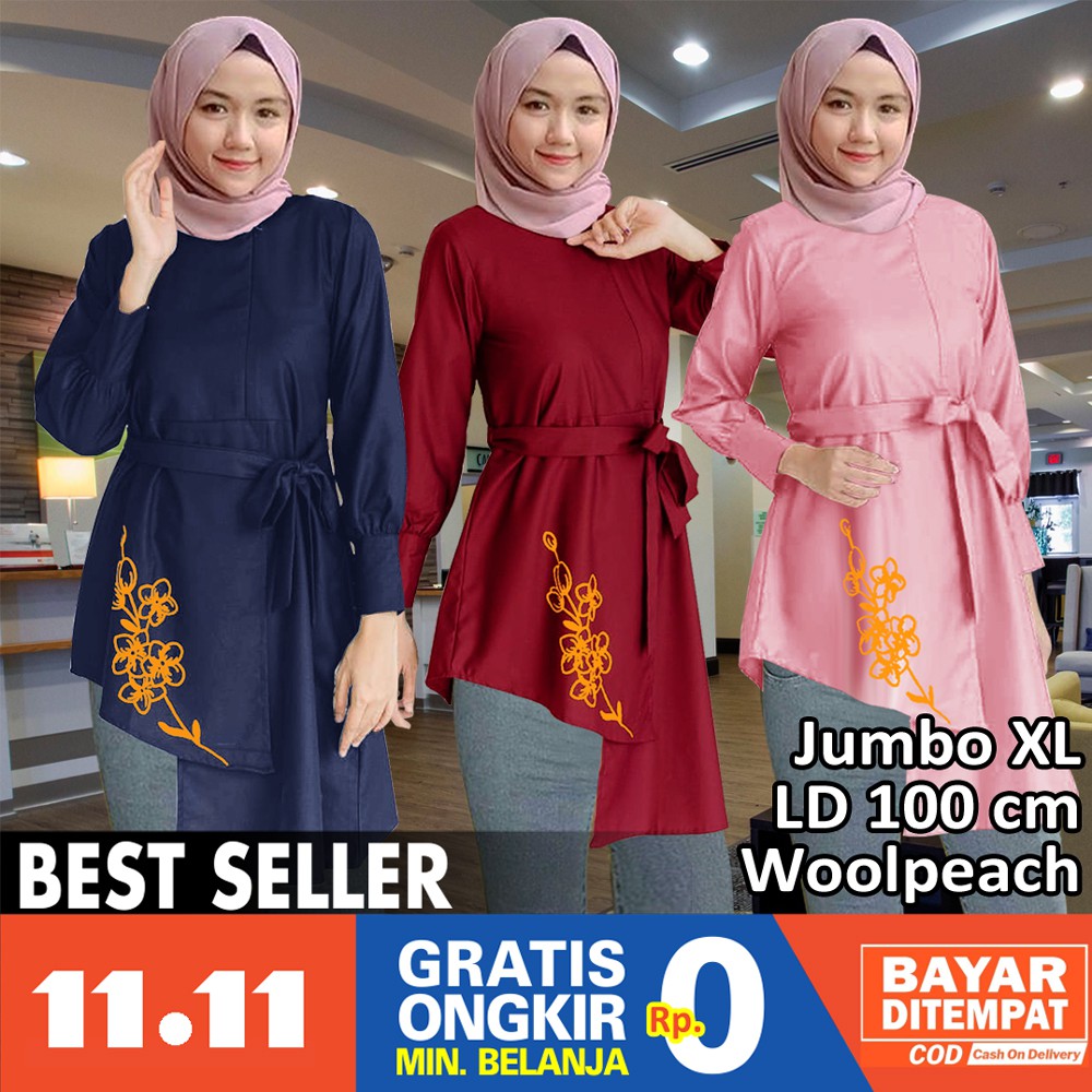 Mutia Tunik Crinkle Airflow / Tunik Muslim / Tunik Wanita / Marsi Tunik / Lexoir-8