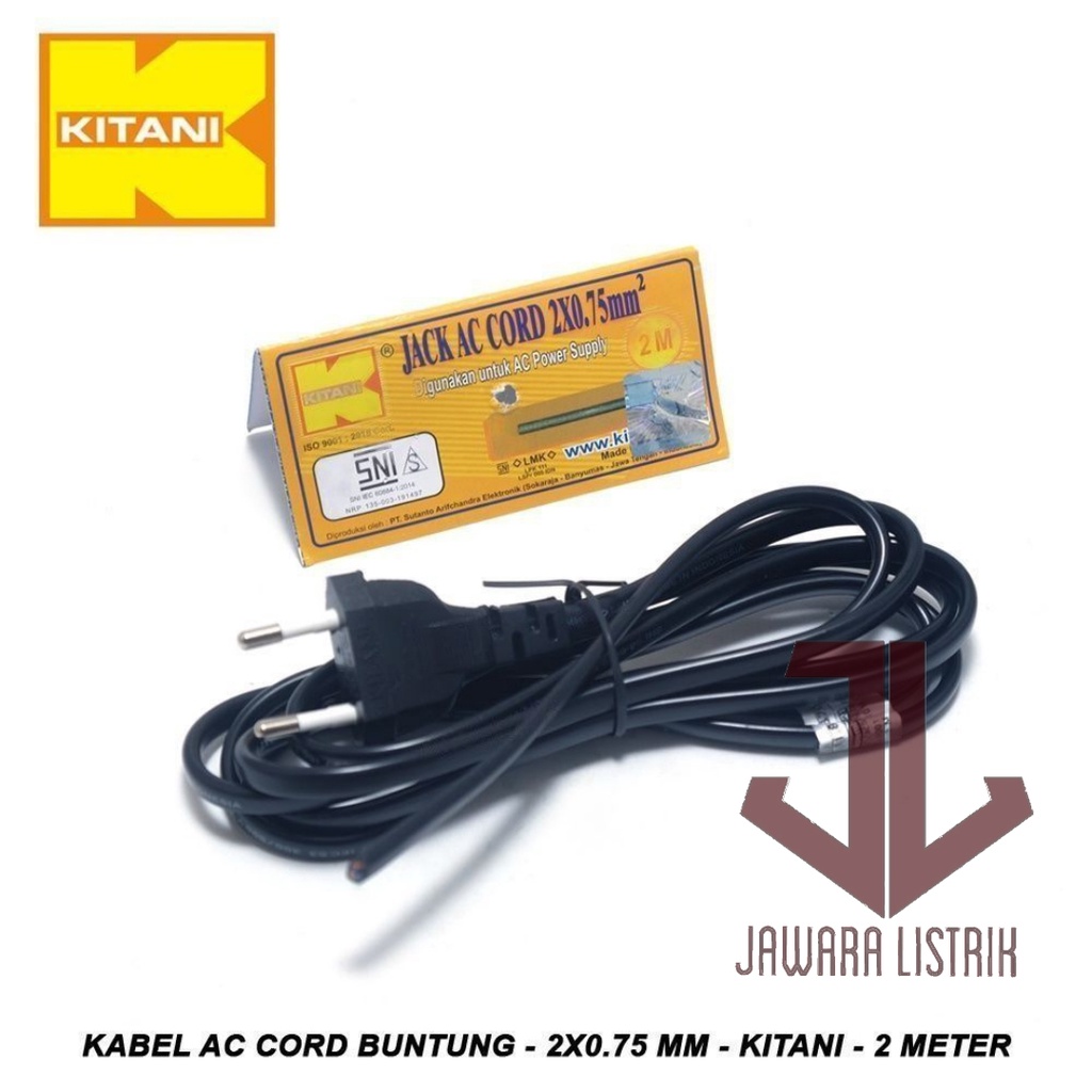 KABEL POWER BUNTUNG AC CORD MERK KITANI 2X0,75 SNI