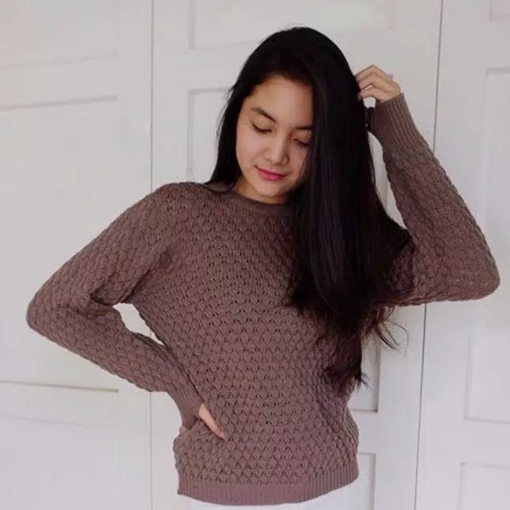 SWEATER NANAS ROUNDHAND RAJUT/ATASAN RAJUT WANITA