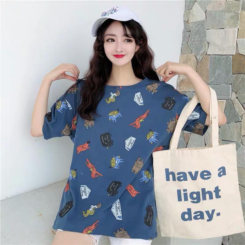 Oversize Tee Tshirt   Model Longgar Untuk Wanita Motif Kuda