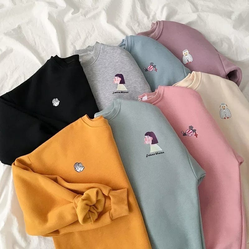 SWEATER WANITA CARACTER EMOJI / SWEATER WANITA TEBAL