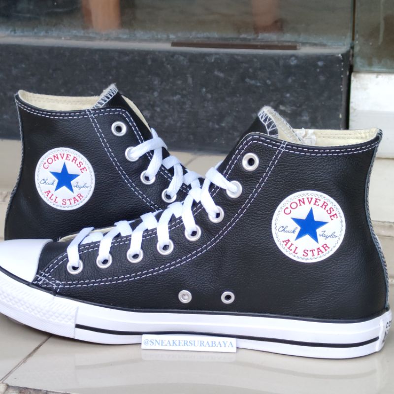 Converse Chuck Taylor Black White Leather Hi