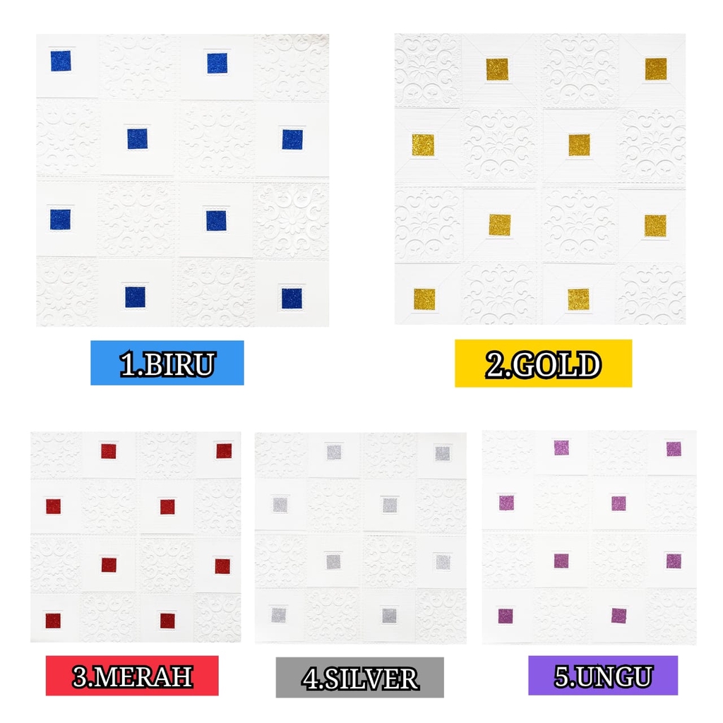 MMTOYS CM-H16/H17 Wallpaper Dinding Kamar Stiker Dekorasi Kamar Dapur Wall Sticker 3D Foam Murah-CLASSIC