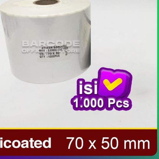

❆ LABEL PRINTER BARE 70X50MM - 70X50 MM - SEMICOATED ISI 1000 PCS ❋