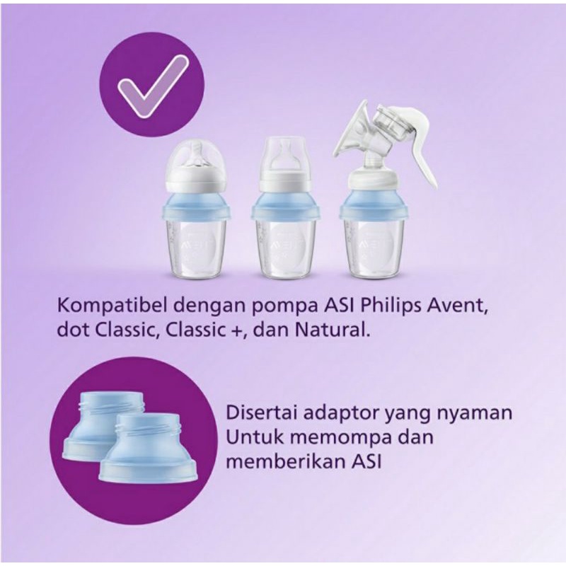 Philips Breast Milk Storage Cups 180ml / Philips Avent Penyimpan Asi Mpasi isi 10 pcs cocok dengan pompa spectra