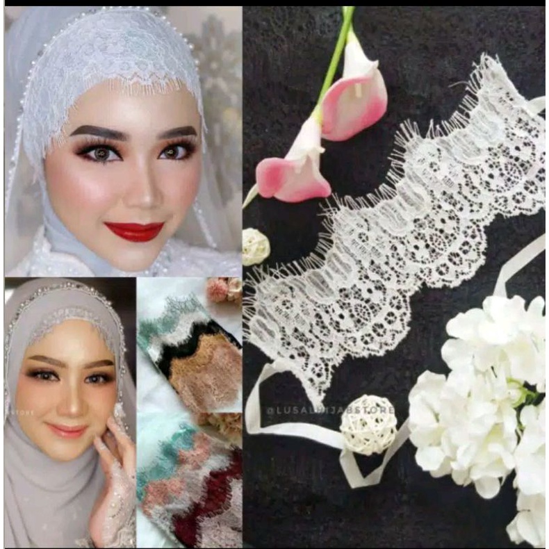iner Lace/iner pengantin brukat/Daleman hijab pesta
