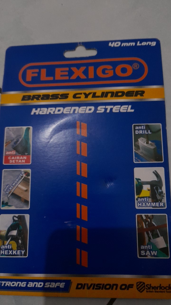 Flexigo Gembok Anti Maling 40 Mm Panjang, Silinder Kuningan Anti Kimia