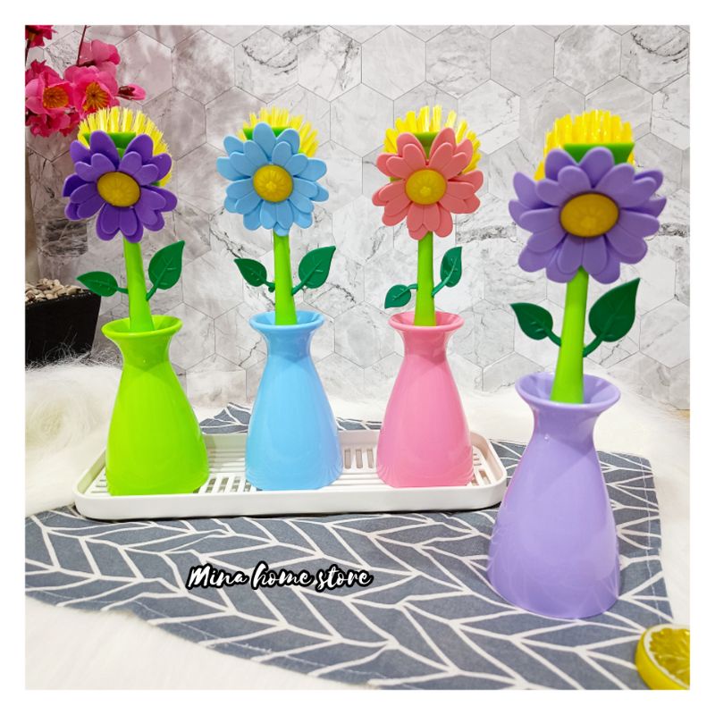 Sikat bunga matahari pembersih cuci piring