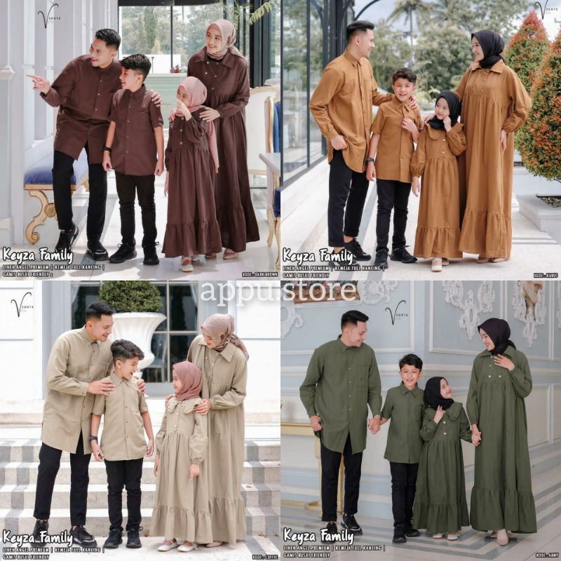 Vente Daily Keyza Family Couple Set Baju Koko Maxi Dress Pakaian Anak Motif Polos Pakaian Set Couple