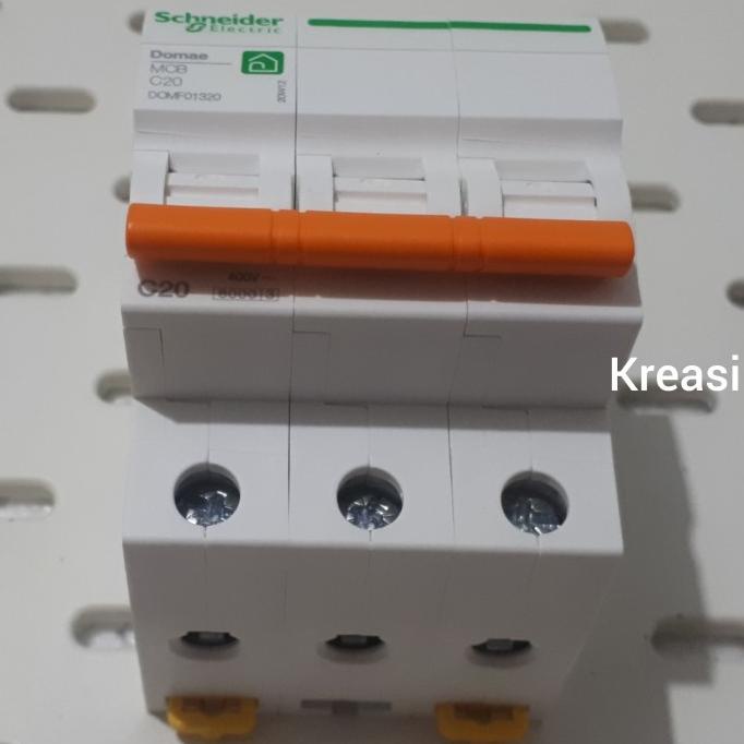 MCB 3 PHASE 20 AMPERE DOMAE DOMF01320 SCHNEIDER MERLIN GERIN