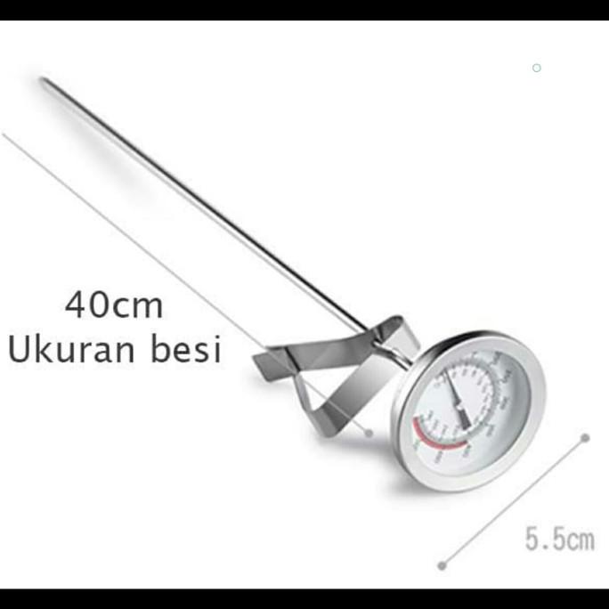 Frying Thermometer 40cm Ukur Suhu Minyak Air Stainless Steel Analog 40