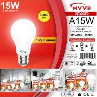 Lampu Led MYVO Grand A Bulb  3 Watt / 5 Watt / 7 Watt / 9 Watt