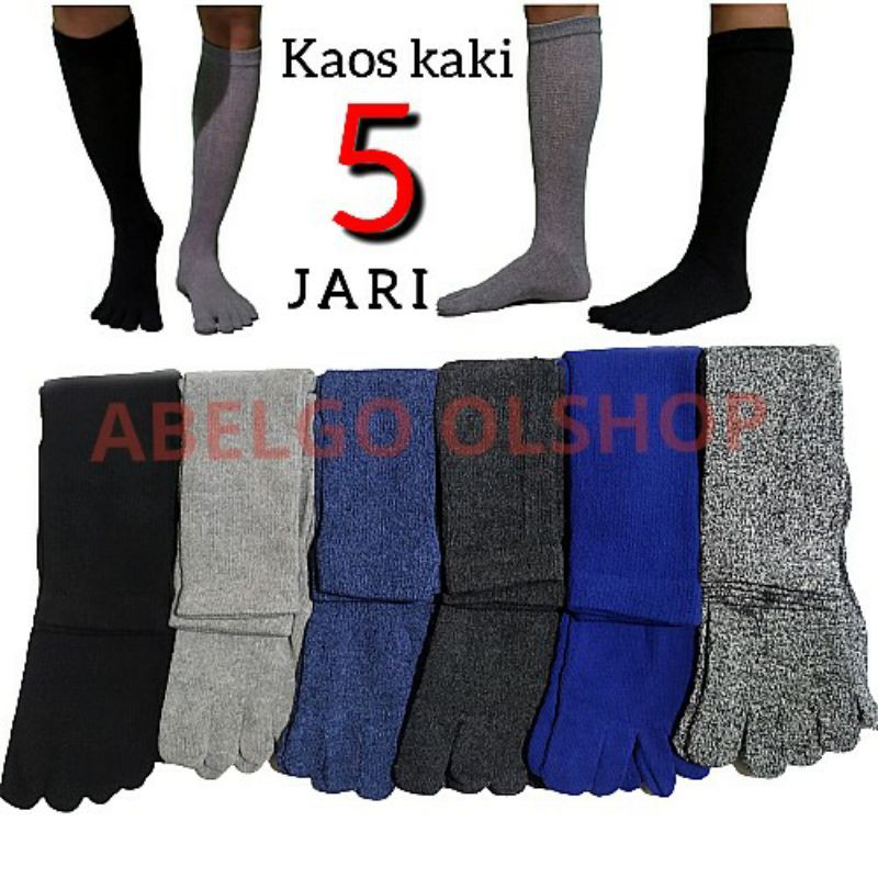 lusinan-kaos kaki 5 jari pria panjang/isi 12 pasang/kaos berjari 5 panjang/kaos kaki kantor pria