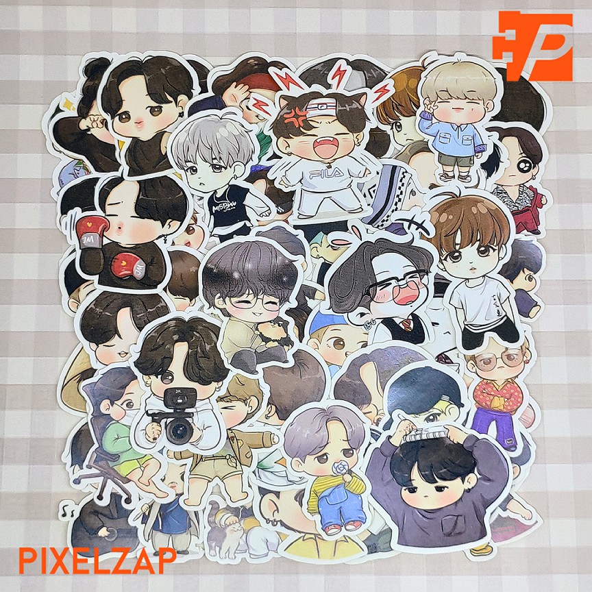 

55 Pcs Stiker Kpop Stiker Aesthetic untuk Jurnal, Scrapbook, Diary, Gift