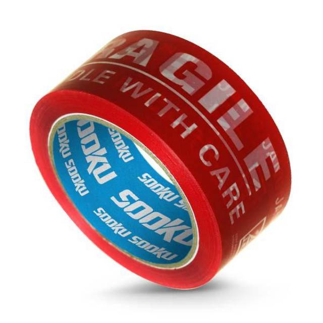 

LAKBAN FRAGILE SOOKU RED 2 Inch 85 yard by VIVAN ROBOT INDONESIA
