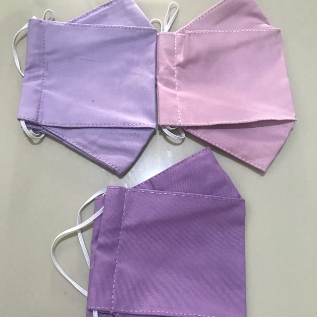 Masker Kain 3 Lapis dengn Filter Pouch Hijab dan Earloop Polos